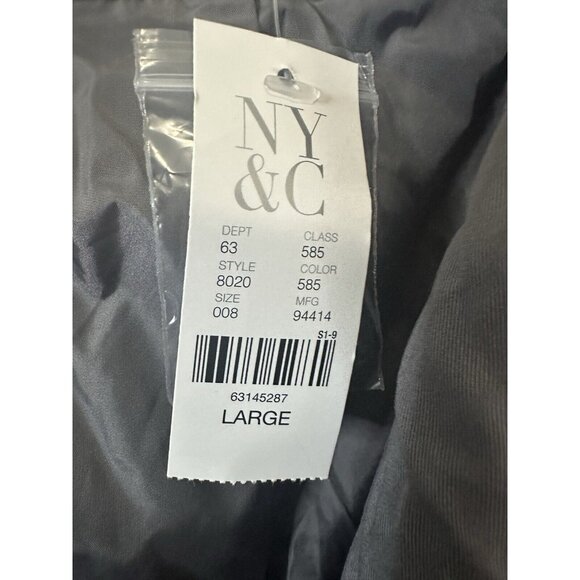 New York And Company Gray Tie Waist Lightweight Trench Coat Jacket Size Large - Picture 2 of 9